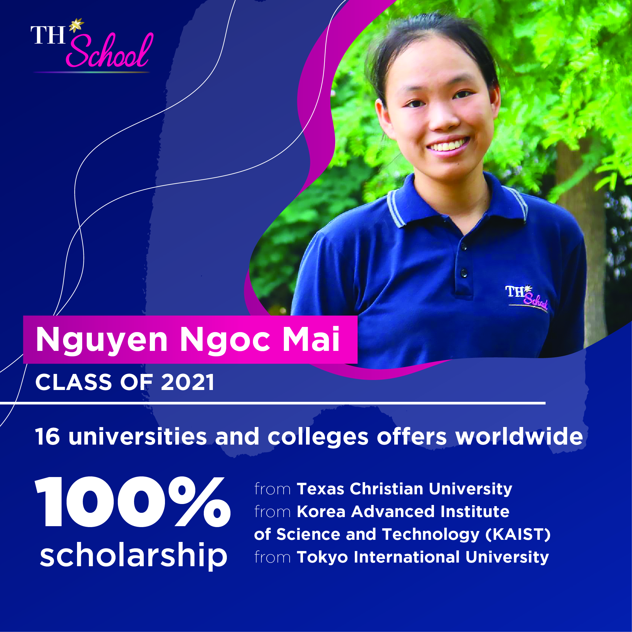 Nguyễn Ngọc Mai - holder of million-dollar-worth scholarship: 