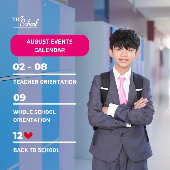 AUGUST EVENTS CALENDAR FOR TH SCHOOL COMMUNITY