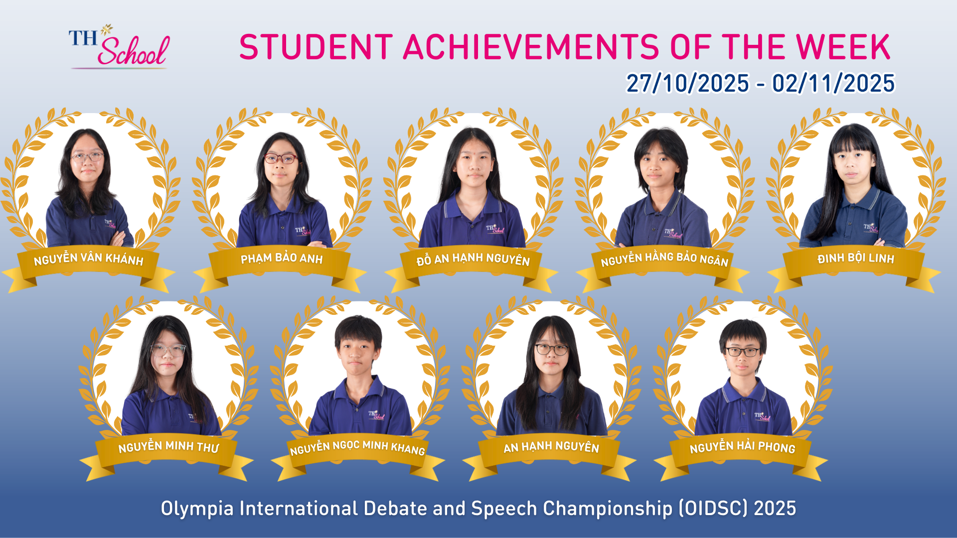Student Achievements of the week (October 27 - November 2, 2025) - Part 1