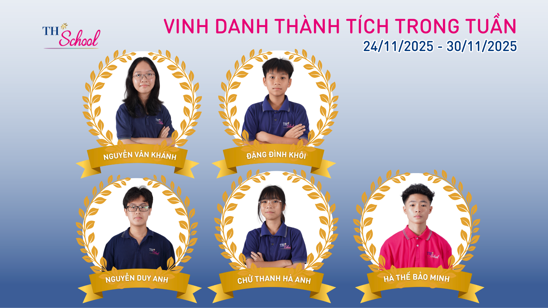 Vinh danh thành tích học sinh TH School tuần 24/11 - 30/11/2025 - Phần 2