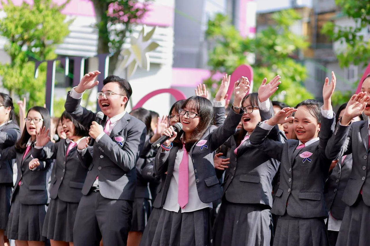 A singing performance by students