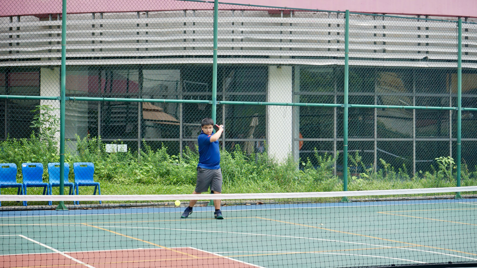 Fitness center and sports field