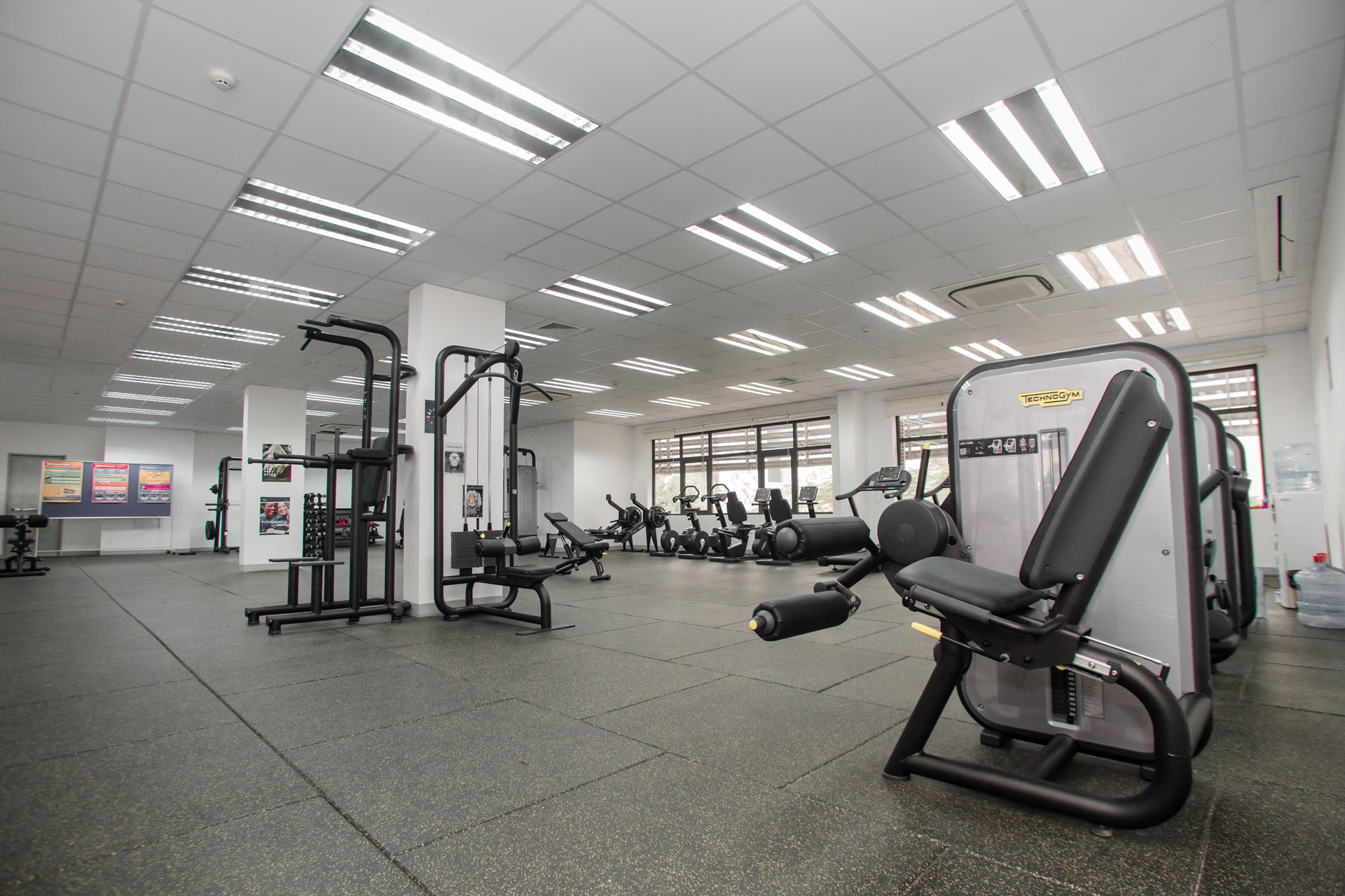 Fitness center and sports field