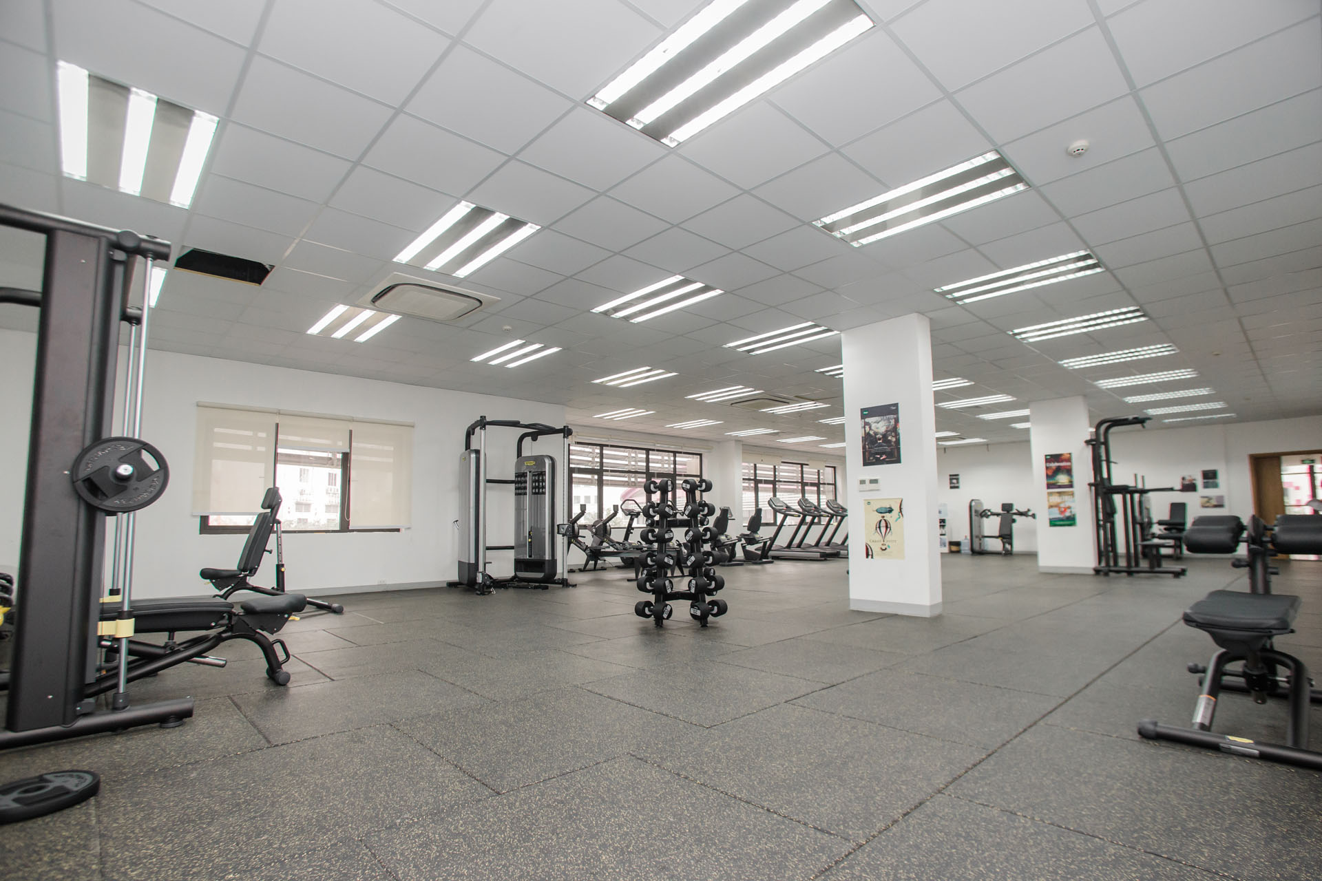 Fitness center and sports field