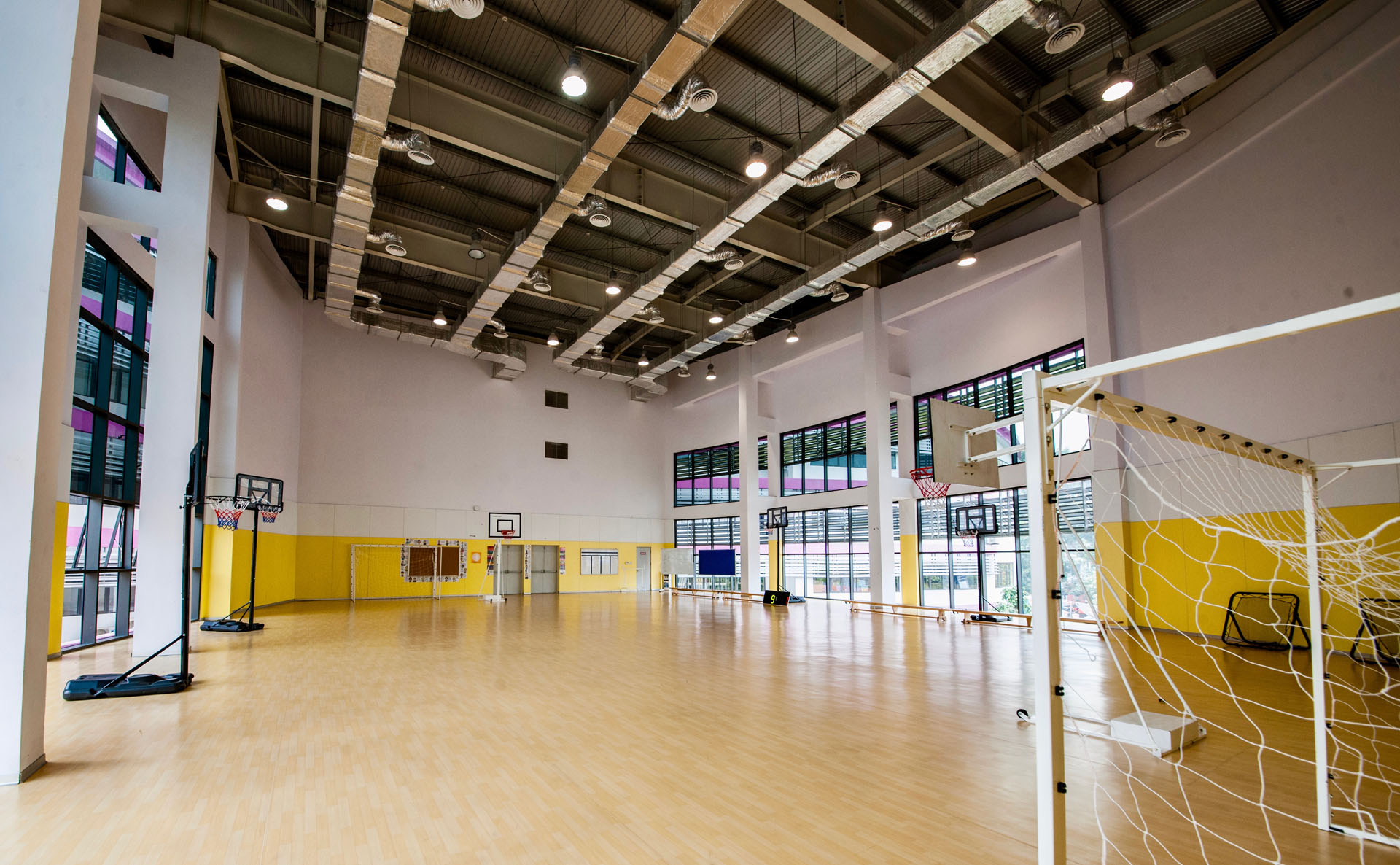 Fitness center and sports field