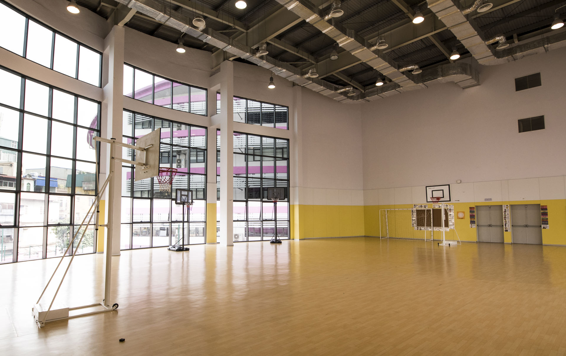 Fitness center and sports field